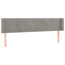 vidaXL Kopfteil mit Ohren Hellgrau 183x16x78/88 cm Samt