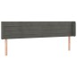 vidaXL Kopfteil mit Ohren Dunkelgrau 203x16x78/88 cm Samt vidaXL Kopfteil mit Ohren Dunkelgrau 203x16x78/88 cm Samt