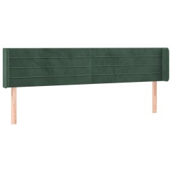 vidaXL Kopfteil mit Ohren Dunkelgrün 203x16x78/88 cm Samt