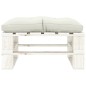 Outdoor-Ottomane Paletten mit Kissen in Beige Holz Outdoor-Ottomane Paletten mit Kissen in Beige Holz