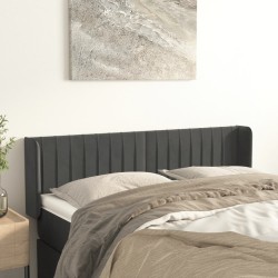 vidaXL Kopfteil mit Ohren Dunkelgrau 147x16x78/88 cm Samt