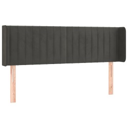 vidaXL Kopfteil mit Ohren Dunkelgrau 147x16x78/88 cm Samt