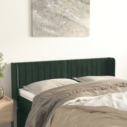 vidaXL Kopfteil mit Ohren Dunkelgrün 147x16x78/88 cm Samt