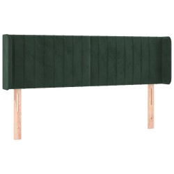 vidaXL Kopfteil mit Ohren Dunkelgrün 147x16x78/88 cm Samt