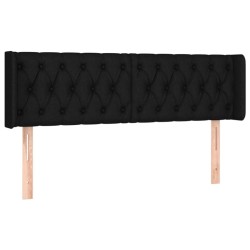 vidaXL Kopfteil mit Ohren Schwarz 147x16x78/88 cm Stoff