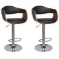 Barhocker 2 Stk. Schwarz Bugholz und Kunstleder Barhocker 2 Stk. Schwarz Bugholz und Kunstleder