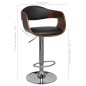 Barhocker 2 Stk. Schwarz Bugholz und Kunstleder Barhocker 2 Stk. Schwarz Bugholz und Kunstleder