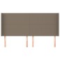 vidaXL Kopfteil mit Ohren Taupe 203x16x118/128 cm Stoff