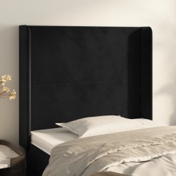vidaXL Kopfteil mit Ohren Schwarz 83x16x118/128 cm Samt