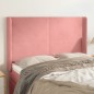 vidaXL Kopfteil mit Ohren Rosa 147x16x118/128 cm Samt