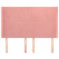 vidaXL Kopfteil mit Ohren Rosa 147x16x118/128 cm Samt