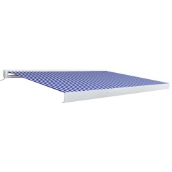 Motorisierte Kassetten-Markise 300x250 cm Blau und Weiß