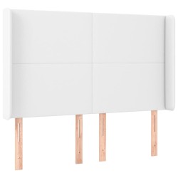 vidaXL Kopfteil mit Ohren Weiß 147x16x118/128 cm Kunstleder