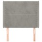 vidaXL Kopfteil mit Ohren Hellgrau 93x16x118/128 cm Samt