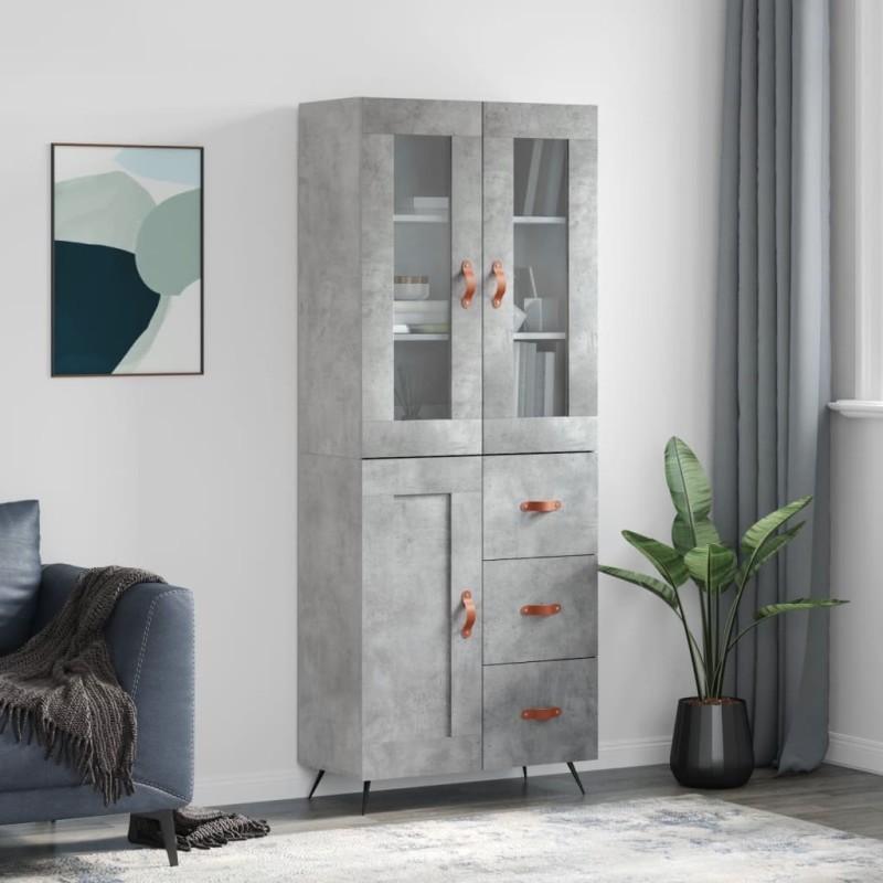vidaXL Highboard Betongrau 69,5x34x180 cm Holzwerkstoff vidaXL Highboard Betongrau 69,5x34x180 cm Holzwerkstoff