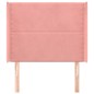 vidaXL Kopfteil mit Ohren Rosa 93x16x118/128 cm Samt