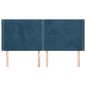 vidaXL Kopfteil mit Ohren Dunkelblau 183x16x118/128 cm Samt