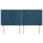 vidaXL Kopfteil mit Ohren Dunkelblau 203x16x118/128 cm Samt