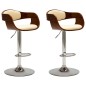 Barhocker 2 Stk. Creme Bugholz und Kunstleder Barhocker 2 Stk. Creme Bugholz und Kunstleder