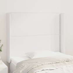 vidaXL Kopfteil mit Ohren Weiß 93x16x118/128 cm Kunstleder