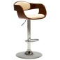 Barhocker 2 Stk. Creme Bugholz und Kunstleder Barhocker 2 Stk. Creme Bugholz und Kunstleder