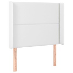 vidaXL Kopfteil mit Ohren Weiß 103x16x118/128 cm Kunstleder