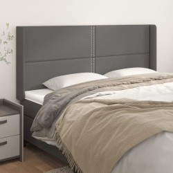 vidaXL Kopfteil mit Ohren Grau 183x16x118/128 cm Kunstleder