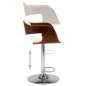 Barhocker 2 Stk. Creme Bugholz und Kunstleder Barhocker 2 Stk. Creme Bugholz und Kunstleder