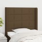 vidaXL Kopfteil mit Ohren Dunkelbraun 103x16x118/128 cm Stoff vidaXL Kopfteil mit Ohren Dunkelbraun 103x16x118/128 cm Stoff