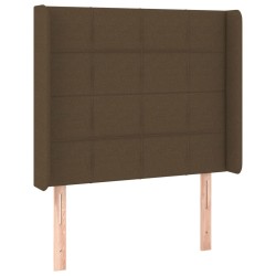 vidaXL Kopfteil mit Ohren Dunkelbraun 103x16x118/128 cm Stoff