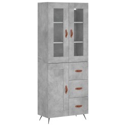 vidaXL Highboard Betongrau 69,5x34x180 cm Holzwerkstoff