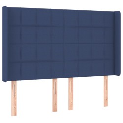 vidaXL Kopfteil mit Ohren Blau 147x16x118/128 cm Stoff