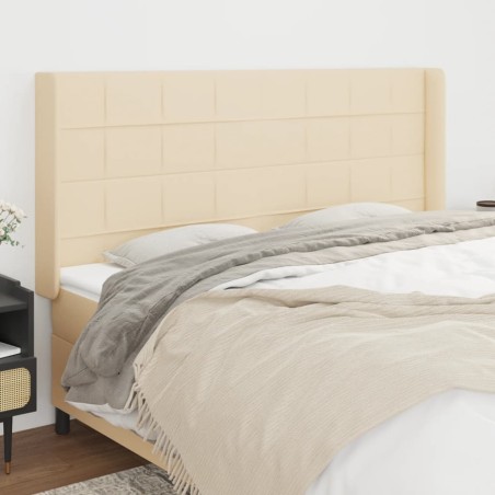 vidaXL Kopfteil mit Ohren Creme 183x16x118/128 cm Stoff