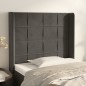 vidaXL Kopfteil mit Ohren Dunkelgrau 103x16x118/128 cm Samt