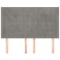 vidaXL Kopfteil mit Ohren Hellgrau 147x16x118/128 cm Samt