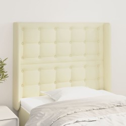 vidaXL Kopfteil mit Ohren Creme 83x16x118/128 cm Kunstleder
