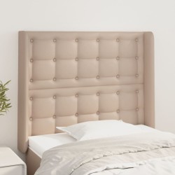vidaXL Kopfteil mit Ohren Cappuccino-Braun 93x16x118/128 cm Kunstleder