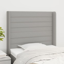 vidaXL Kopfteil mit Ohren Hellgrau 83x16x118/128 cm Stoff