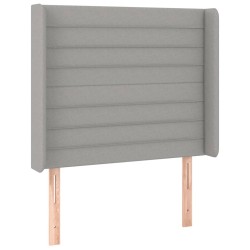 vidaXL Kopfteil mit Ohren Hellgrau 83x16x118/128 cm Stoff