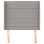 vidaXL Kopfteil mit Ohren Hellgrau 83x16x118/128 cm Stoff vidaXL Kopfteil mit Ohren Hellgrau 83x16x118/128 cm Stoff