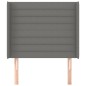 vidaXL Kopfteil mit Ohren Dunkelgrau 103x16x118/128 cm Stoff