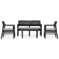 vidaXL Garten-Lounge-Set mit Auflagen 4-tlg. Kunststoff Anthrazit vidaXL Garten-Lounge-Set mit Auflagen 4-tlg. Kunststoff Anthrazit