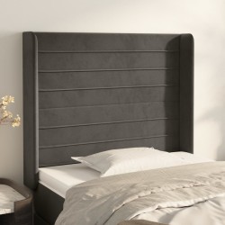 vidaXL Kopfteil mit Ohren Dunkelgrau 83x16x118/128 cm Samt
