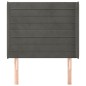 vidaXL Kopfteil mit Ohren Dunkelgrau 83x16x118/128 cm Samt vidaXL Kopfteil mit Ohren Dunkelgrau 83x16x118/128 cm Samt
