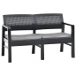 vidaXL Garten-Lounge-Set mit Auflagen 4-tlg. Kunststoff Anthrazit vidaXL Garten-Lounge-Set mit Auflagen 4-tlg. Kunststoff Anthrazit