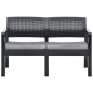 vidaXL Garten-Lounge-Set mit Auflagen 4-tlg. Kunststoff Anthrazit vidaXL Garten-Lounge-Set mit Auflagen 4-tlg. Kunststoff Anthrazit