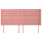 vidaXL Kopfteil mit Ohren Rosa 203x16x118/128 cm Samt