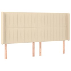 vidaXL Kopfteil mit Ohren Creme 163x16x118/128 cm Stoff