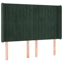 vidaXL Kopfteil mit Ohren Dunkelgrün 147x16x118/128 cm Samt