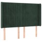 vidaXL Kopfteil mit Ohren Dunkelgrün 147x16x118/128 cm Samt
